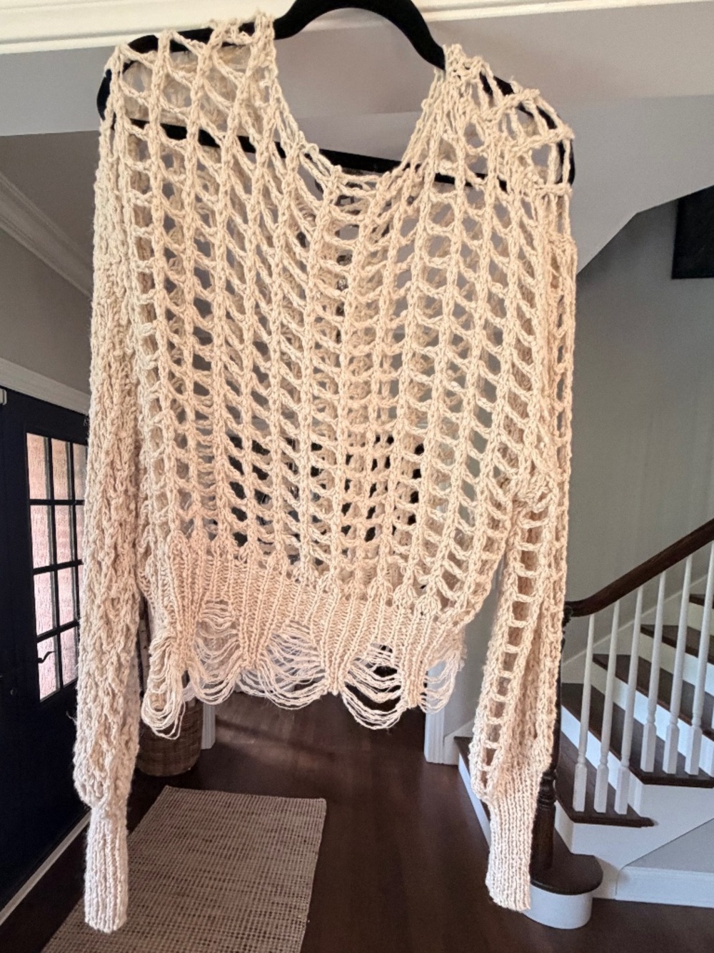 Boho Crochet long sleeve beach sweater one size